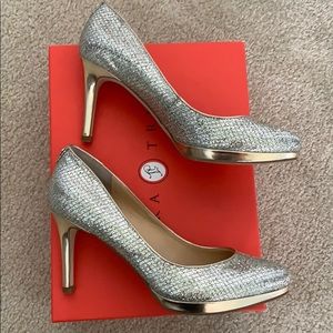 Sparkly gold and silver heels